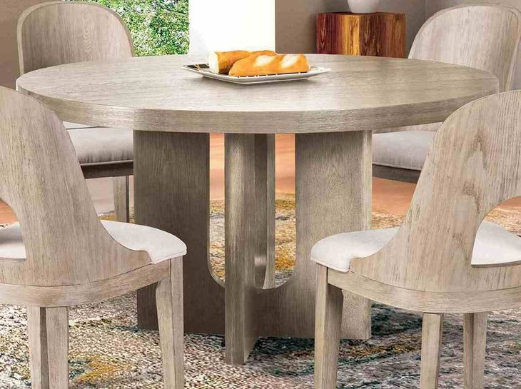Sterling West White Oak Round Dining Room Set