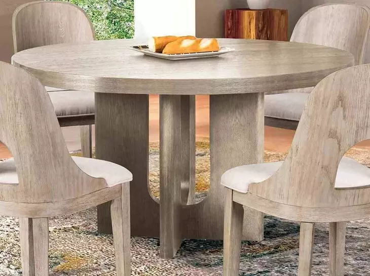 Sterling West White Oak 54" Round Dining Table