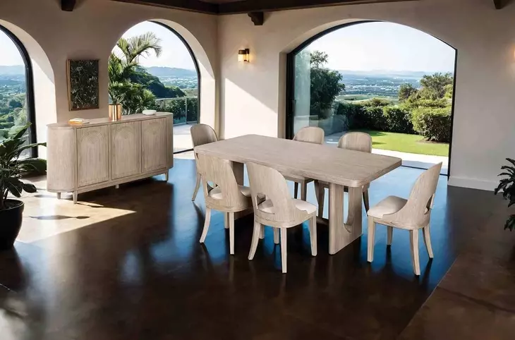 Sterling West White Oak Rectangular Dining Room Set