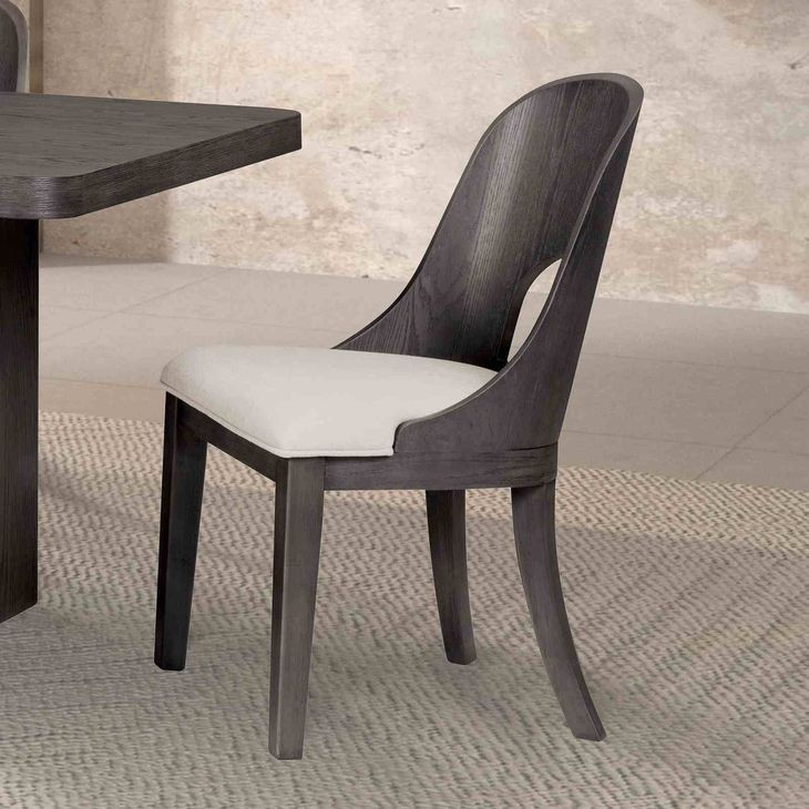 Sterling West Ash Gray and White Upholstered Side Chair Set of 2