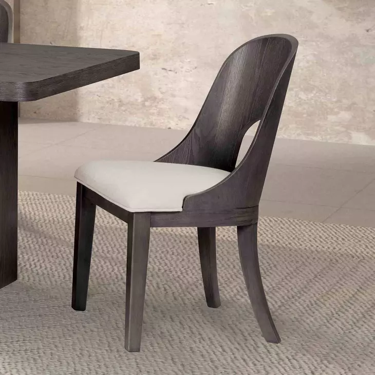 Sterling West Ash Gray and White Upholstered Side Chair Set of 2