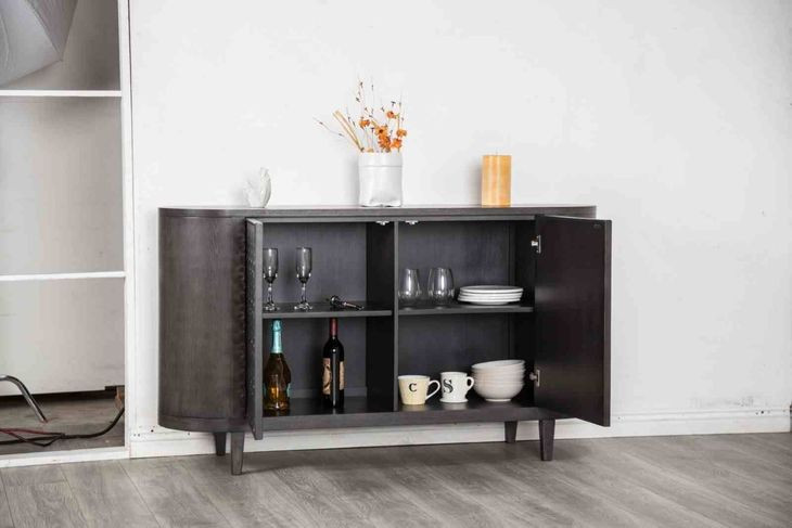 Sterling West Ash Gray 2 Door Server with Steel Panel