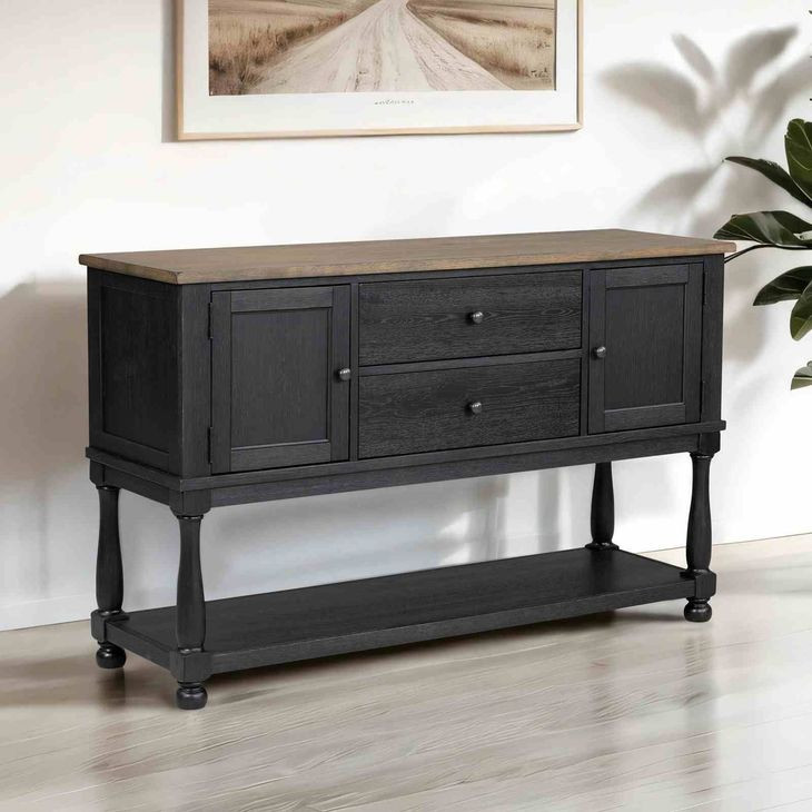 Neue Mills Black and Brown 2 Door Server