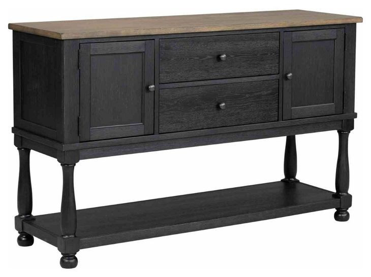 Neue Mills Black and Brown Rectangular Dining Room Set