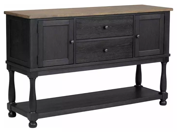 Neue Mills Black and Brown Rectangular Dining Room Set