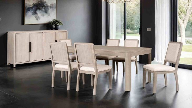 Belize Natural Oak Rectangular Dining Room Set