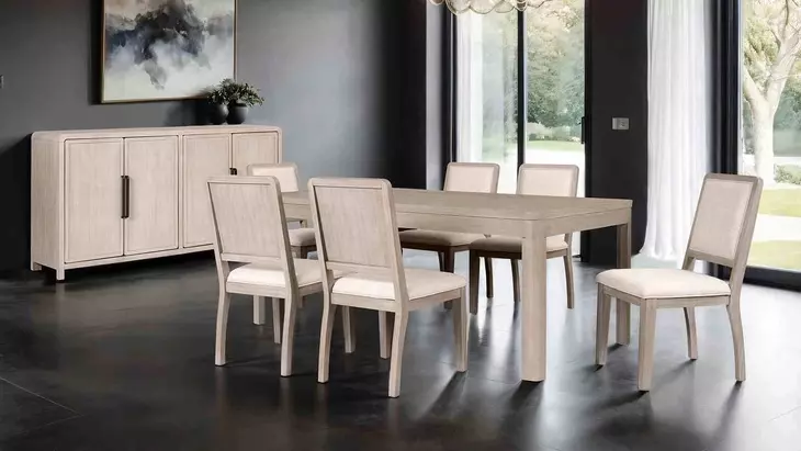 Belize Natural Oak Rectangular Dining Room Set
