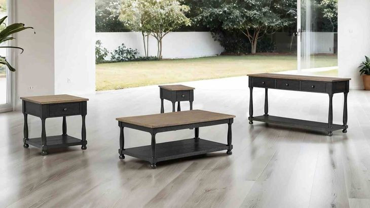Neue Mills Weathered Black and Brown Rectangular Occassional Table
