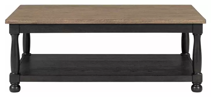 Neue Mills Weathered Black and Brown Rectangular Cocktail Table