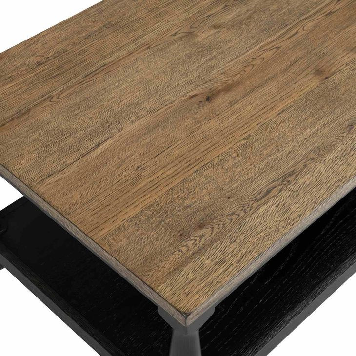 Neue Mills Weathered Black and Brown Rectangular Cocktail Table