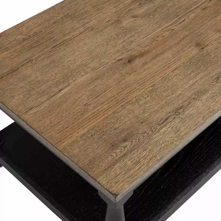 Neue Mills Weathered Black and Brown Rectangular Cocktail Table