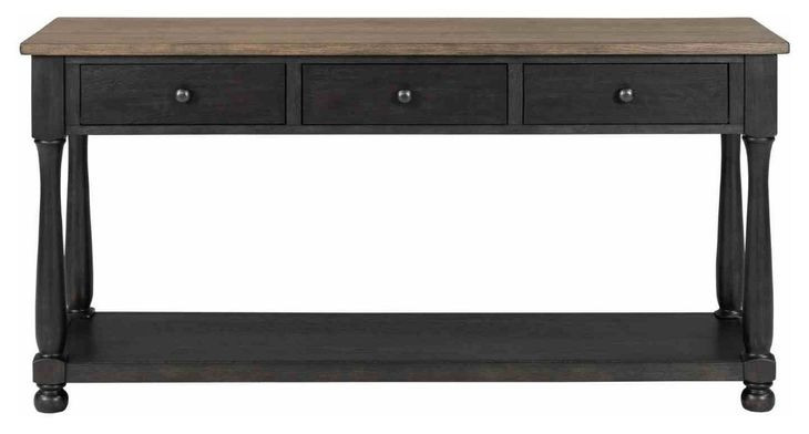 Neue Mills Weathered Black and Brown Rectangular Sofa Table