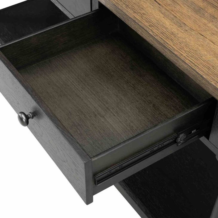 Neue Mills Weathered Black and Brown Rectangular Sofa Table