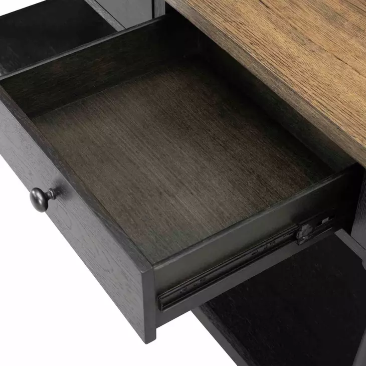 Neue Mills Weathered Black and Brown Rectangular Sofa Table
