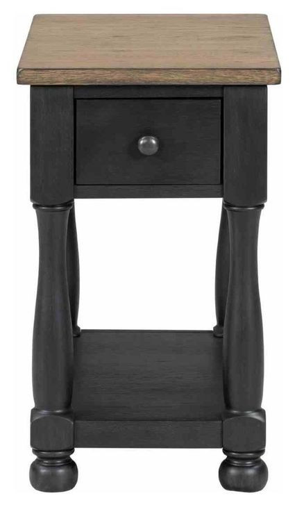 Neue Mills Weathered Black and Brown Rectangular Chairside Table