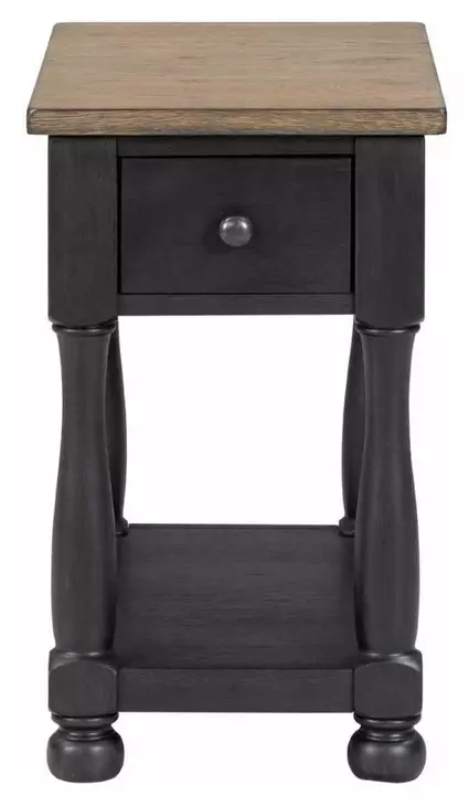 Neue Mills Weathered Black and Brown Rectangular Chairside Table
