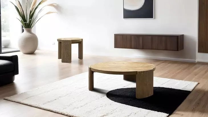 Poltimore Oak Round Round Cocktail Table