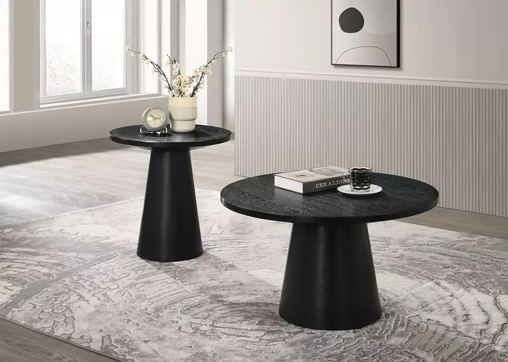 Halewood Black Round Cocktail Table