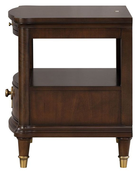 Westerham Dark Cherry Rectangular End Table with Pull Out Tray and LED