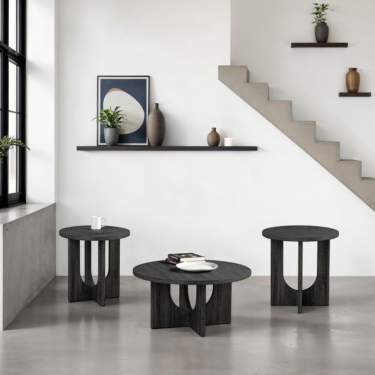 Holen Gray 3 Piece Round Table Set