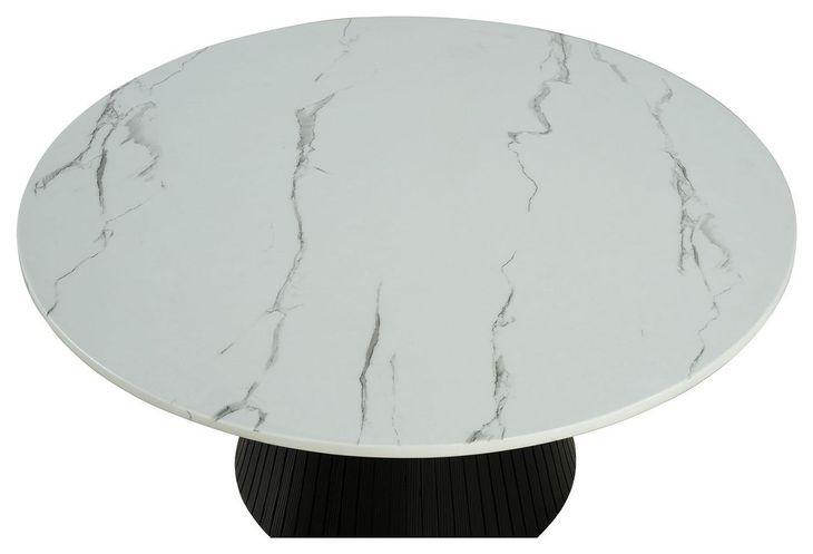 Sindal Black and White Round Marble Top Cocktail Table