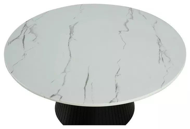 Sindal Black and White Round Marble Top Cocktail Table
