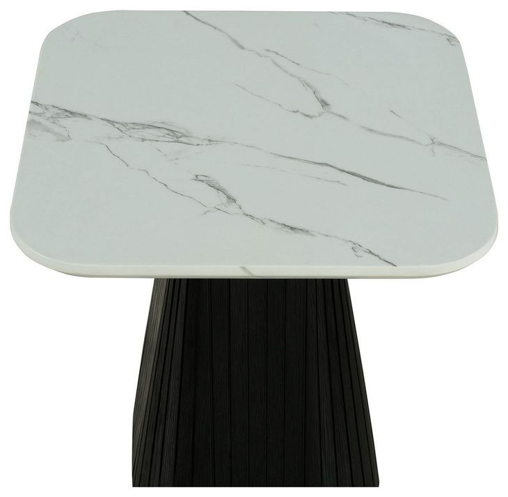 Sindal Black and White Square Marble Top End Table