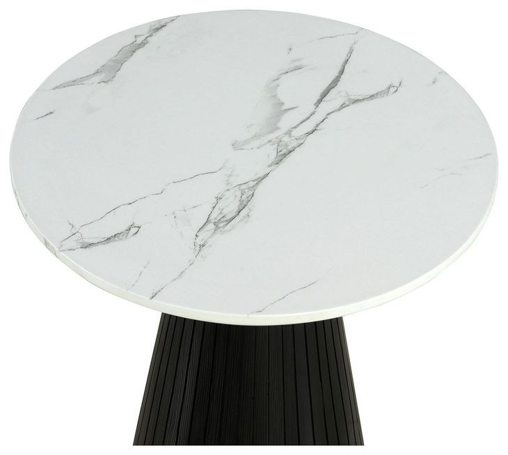 Sindal Black and White Round Marble Top End Table