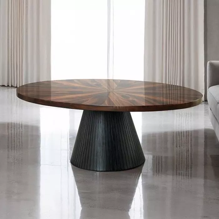 Surdal Black and Brown Oval Occasional Table Set