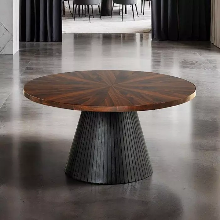 Surdal Black and Brown Round Occasional Table Set
