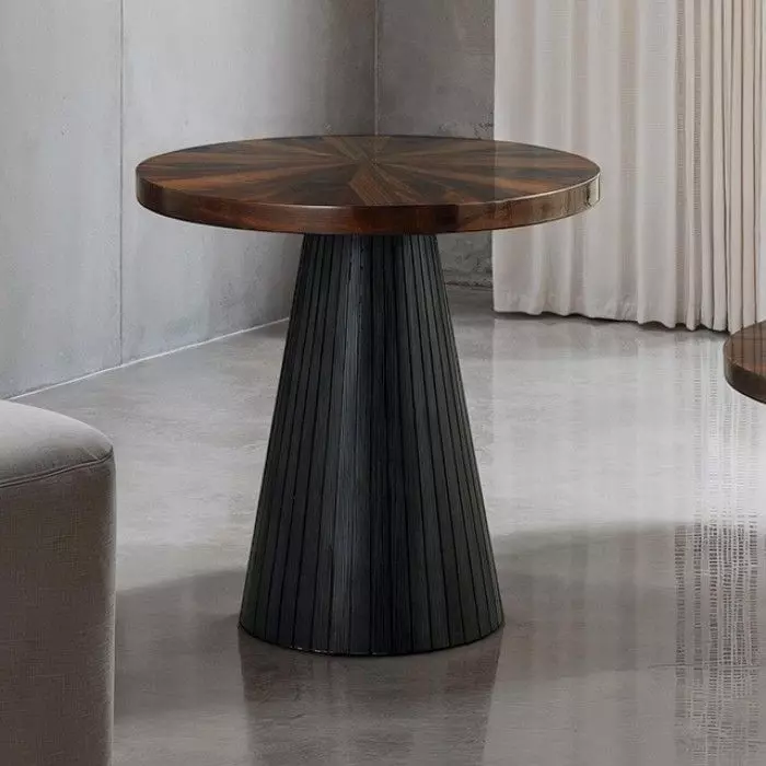 Surdal Black and Brown Round Occasional Table Set