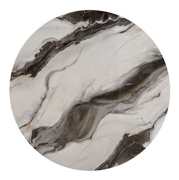 Bogor White and Black Round Cocktail Table