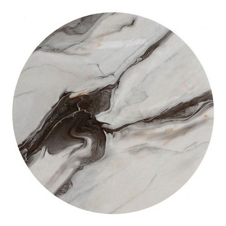 Bogor Black and White Round End Table