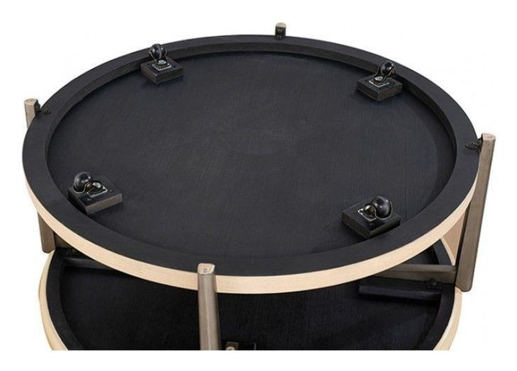 Roros Natural Round Cocktail Table with Casters