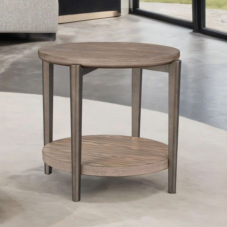 Roros Natural Round Occasional Table Set with Casters