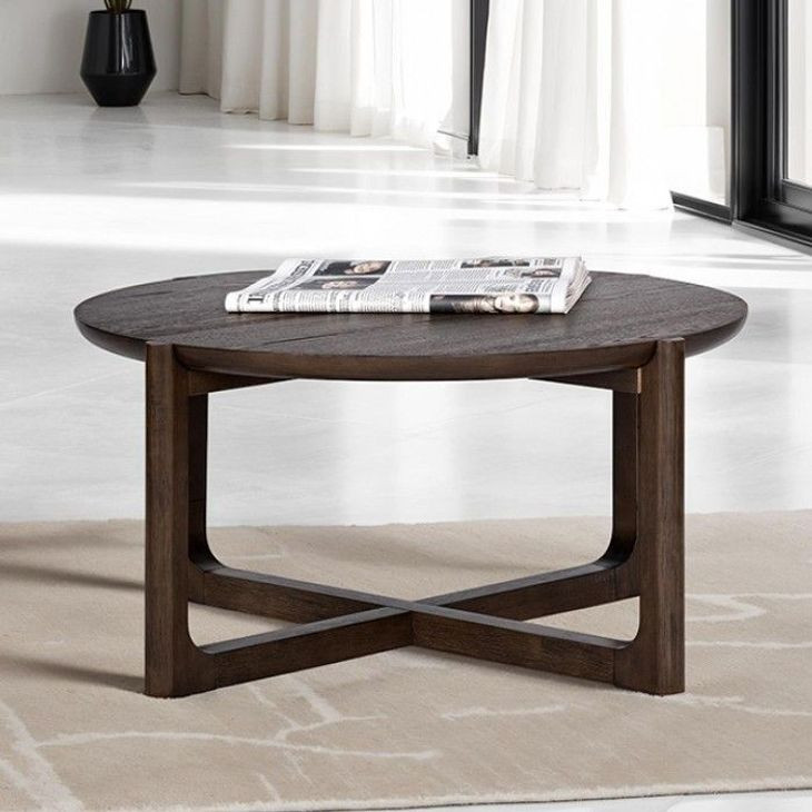 Vellara Dark Walnut Round Cocktail Table