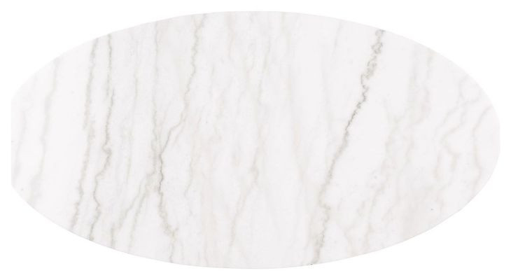 Virden Black and White Oval Marble Top Cocktail Table