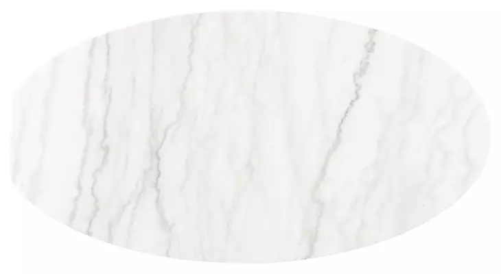 Virden Black and White Oval Marble Top Cocktail Table