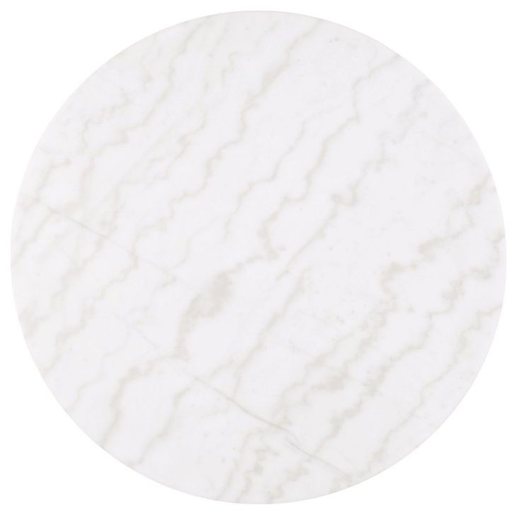 Virden Black and White Round Marble Top Cocktail Table