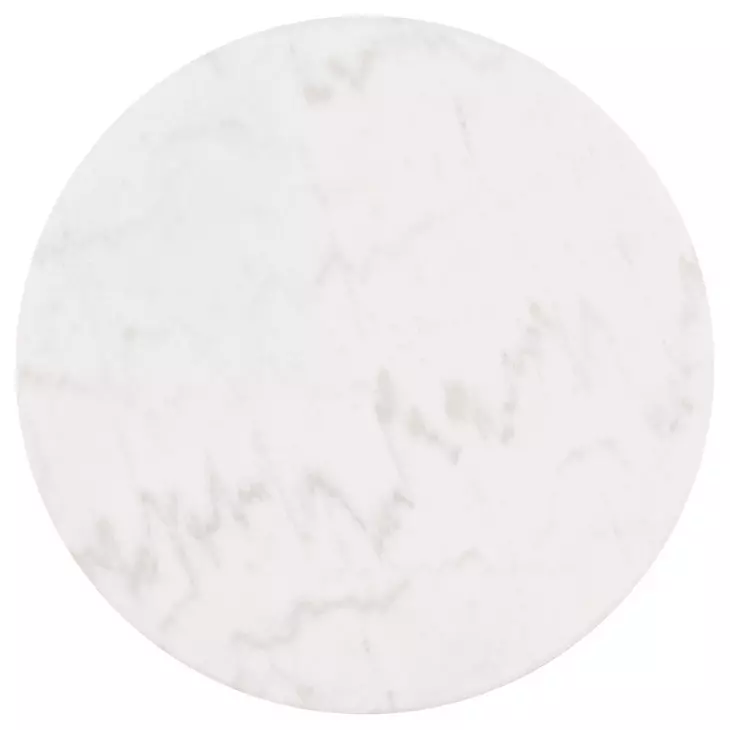 Virden Black and White Round Marble Top End Table