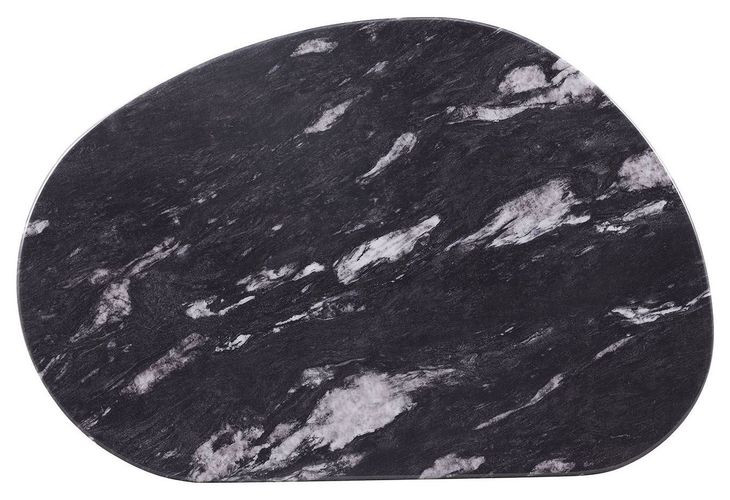 Northwich Black and Matte Gold Oval Sintered Stone Top Cocktail Table