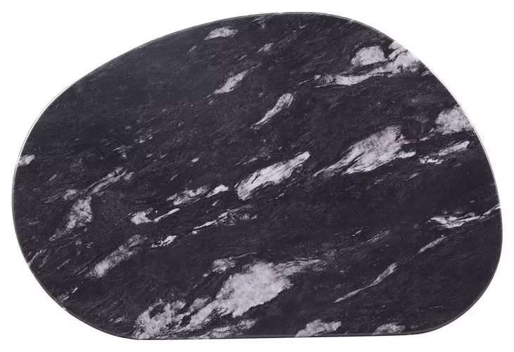 Northwich Black and Matte Gold Oval Sintered Stone Top Cocktail Table
