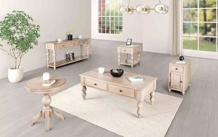 Chesapeake Light White Wash Rectangular Coffee Table
