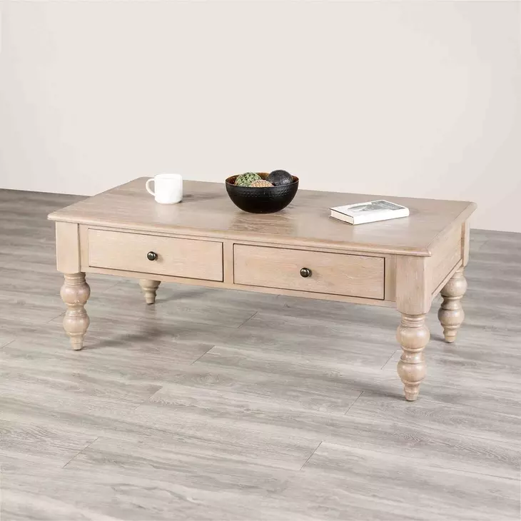 Chesapeake Light White Wash Rectangular Coffee Table