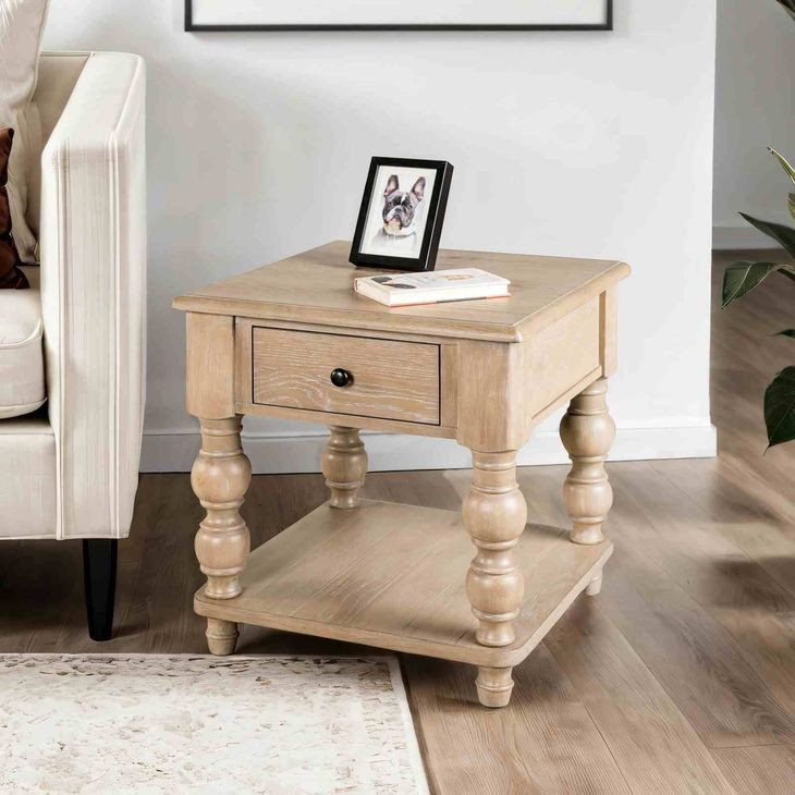Chesapeake Light White Wash Square End Table