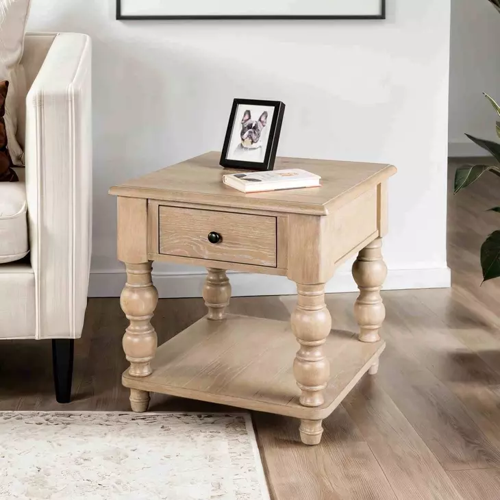 Chesapeake Light White Wash Square End Table