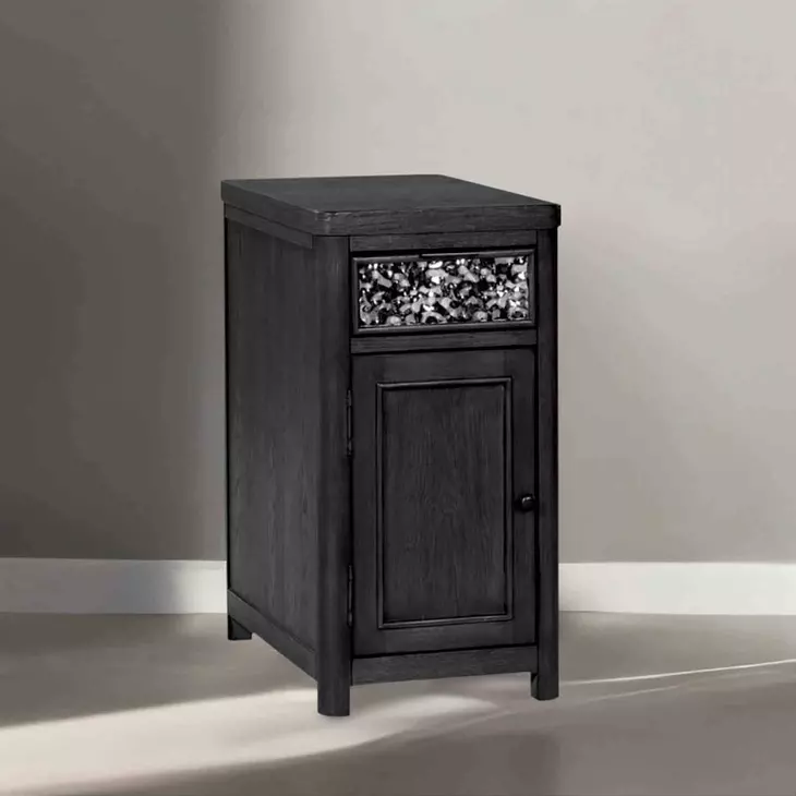Sterling West Ash Gray Rectangular Chairside Table with USB Charging