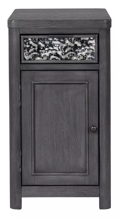 Sterling West Ash Gray Rectangular Chairside Table with USB Charging