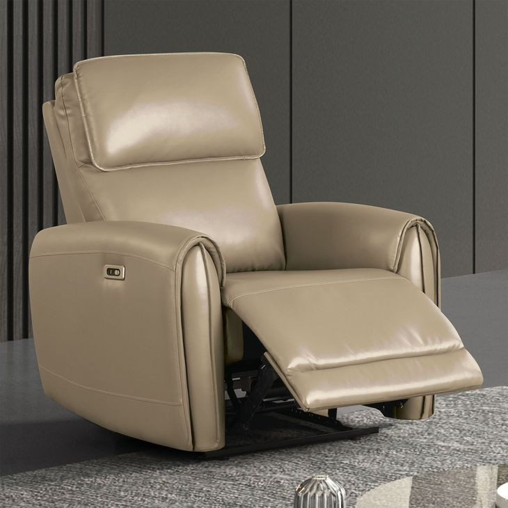 Schlieren Beige 35" Power Recliner with USB Charging
