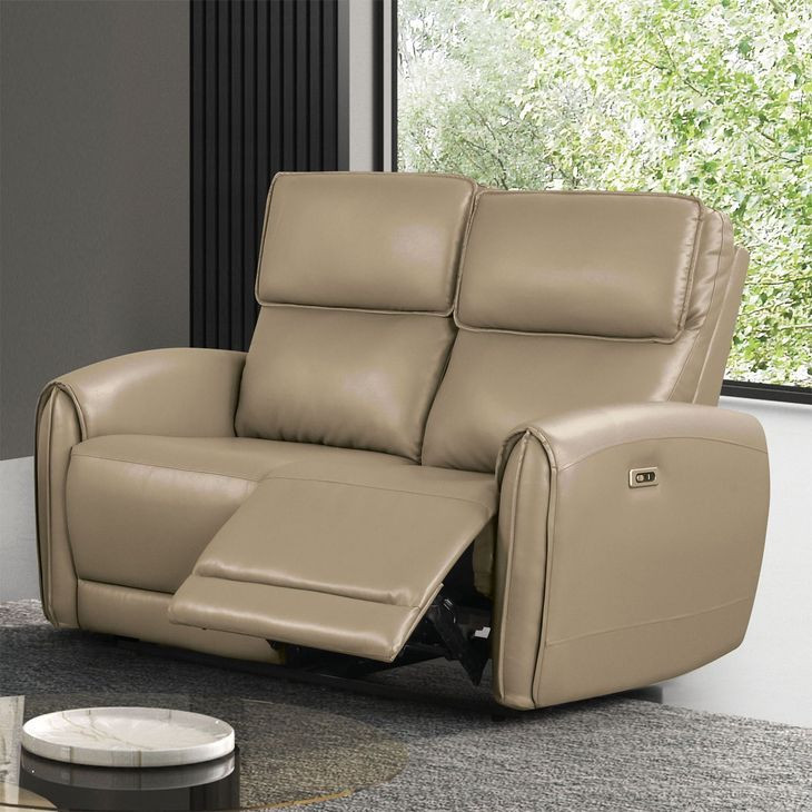 Schlieren Beige 57" Power Reclining Loveseat with USB Charging